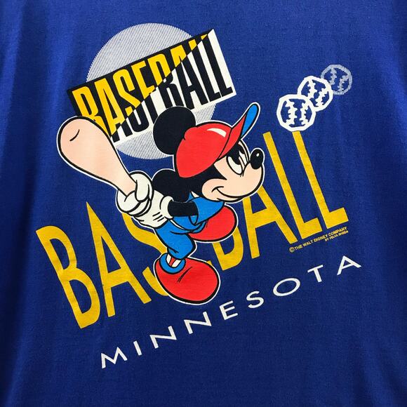 Vintage Disney Baseball WI Mickey Mouse T-shirt size L - Picture 2 of 9